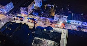 pożar przy dąbrowskiego w pabianicach